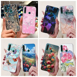 Dành Cho Huawei Y6P Ốp Lưng MED-LX9N ART-L29 Vỏ Silicon Mềm Hình Bướm Đá Cẩm Thạch Sang Trọng Cho Huawei Enjoy 20E MLD-AL10 Ốp Lưng