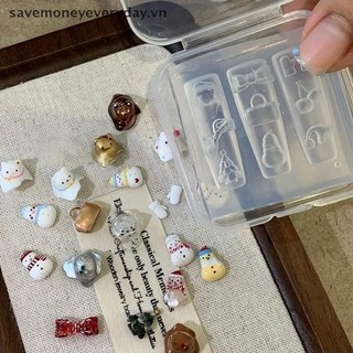 [savemoneyeveryday] Quà tặng Giáng sinh Silicone Người tuyết Khuôn khắc móng tay Trang trí móng tay Thiết kế tự làm Tấm dập lập thể Dụng cụ làm móng tay [vn]