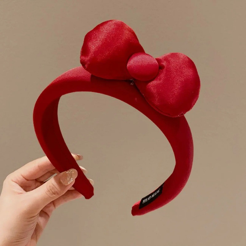 Phong Cách Công Chúa Hồng Đỏ Nơ Tóc Hàn Quốc Mũ Phụ Kiện Tóc