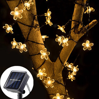 Đèn LED năng lượng mặt trời Hoa anh đào Ánh sáng bầu không khí ngoài trời Chống nước lãng mạn Ánh sáng không khí cho phòng Thẩm mỹ, Phông nền đám cưới, Trang trí cây thông Noel