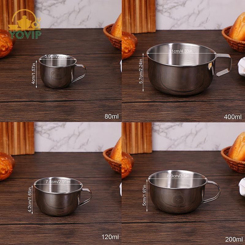 Cốc nước inox YOVIP 304 có tay cầm Cốc cà phê sữa chống bỏng Cốc uống nước cho trẻ em Đồ uống học sinh Việt Nam
