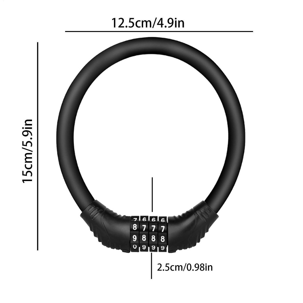 Scooter Lock Universal Bike Lock with 4-Digits Codes Resettable Combination Password Multipurpose Anti-theft kouvn