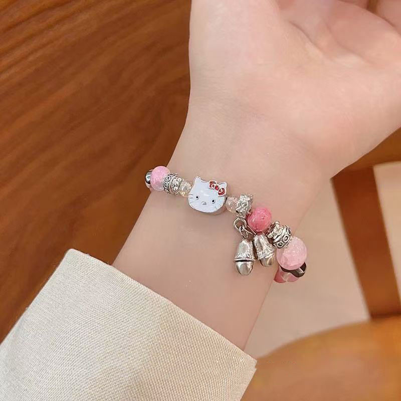 Vòng tay đính cườm họa tiết chuông mèo con