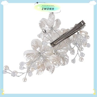 ZMONH Cô Dâu Pha Lê Ngọc Trai Hoa Trang Sức Tóc Cưới Phụ Kiện Sang Trọng