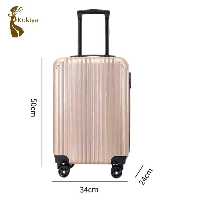 Vali Cabin 20in Thời Trang Công Suất Lớn Dây Kéo Cho Người Lớn Tay Cầm Cao Su Màu Trơn Nhẹ Vỏ Cứng Im Lặng Bánh Xe