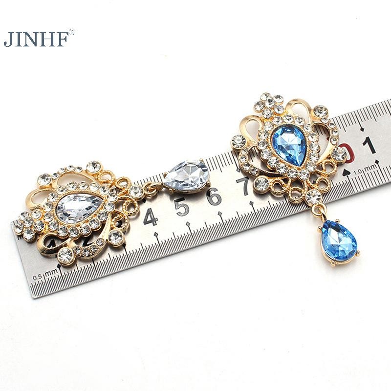 Jinhf 32*60mm Kim Cương Giả Cho Nút Tóc Phẳng Mặt Sau - Phụ Kiện DIY Thời Tràng