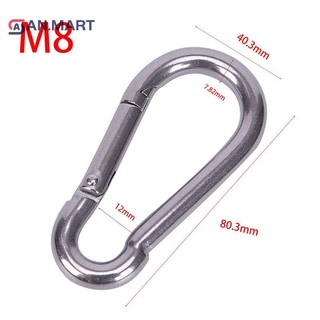 Bigdealssuper 304 Lò xo thép không gỉ Carabiner Snap Hook Móc khóa Liên kết nhanh Khóa siêu
