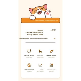 Mèo Bouncy Lông Gà Bóng Cao Su Tương Tác Tease Mèo Tự Làm Nhẹ Nhàng