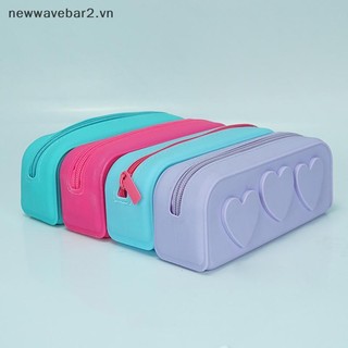 [Mới] Túi Zip Silicon Túi Silicon Trái Tim Có Thể Tái Sử Dụng Túi Đựng Mỹ Phẩm Hộp Đựng Cọ Trang Điểm Di Động Cho Nữ.