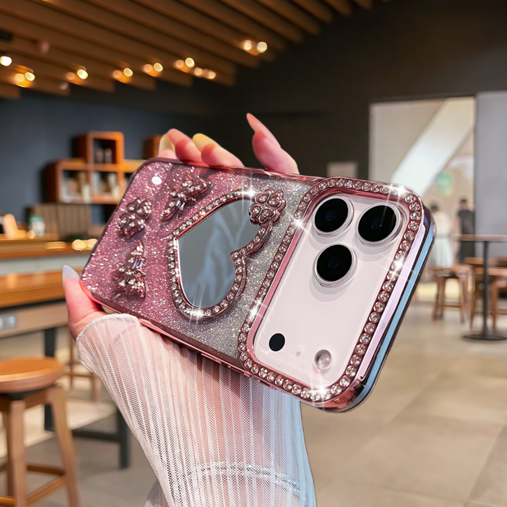 Ốp điện thoại gương 3D sang trọng cho iPhone 17 Pro Max 16 11 12 13 14 15 Pro Max Air 15 16 plus Bảo vệ Camera ống kính Vỏ chống sốc Vỏ mềm TPU Vỏ bảo vệ điện thoại