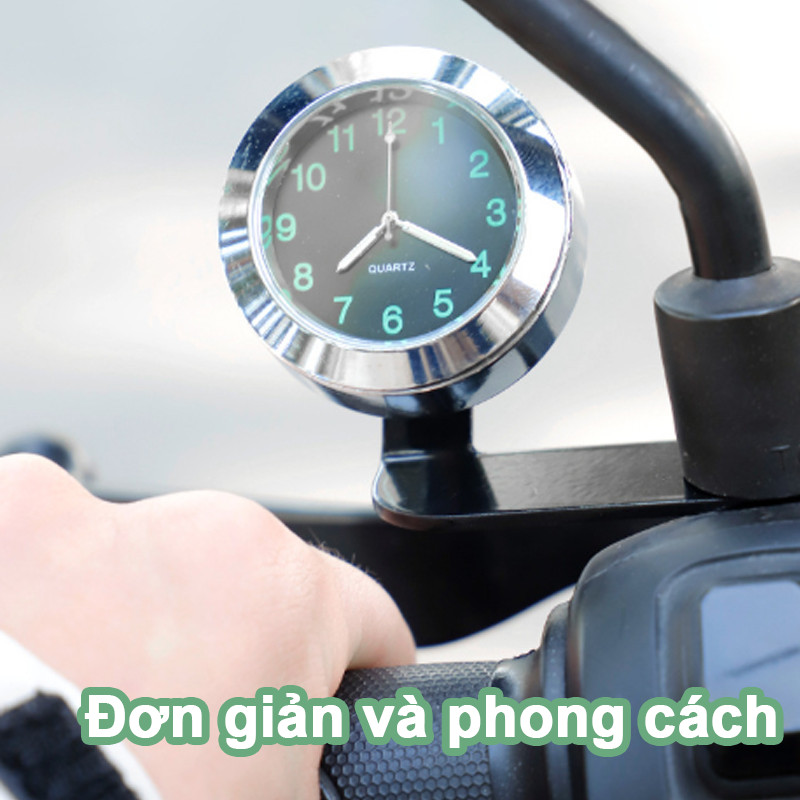 Đồng Hồ Xe Máy Quartz Mini Nhôm Gắn Tay Lái – Chống Nước, Siêu Bền, Kim Loại Cao Cấp, Dễ Lắp Đặt