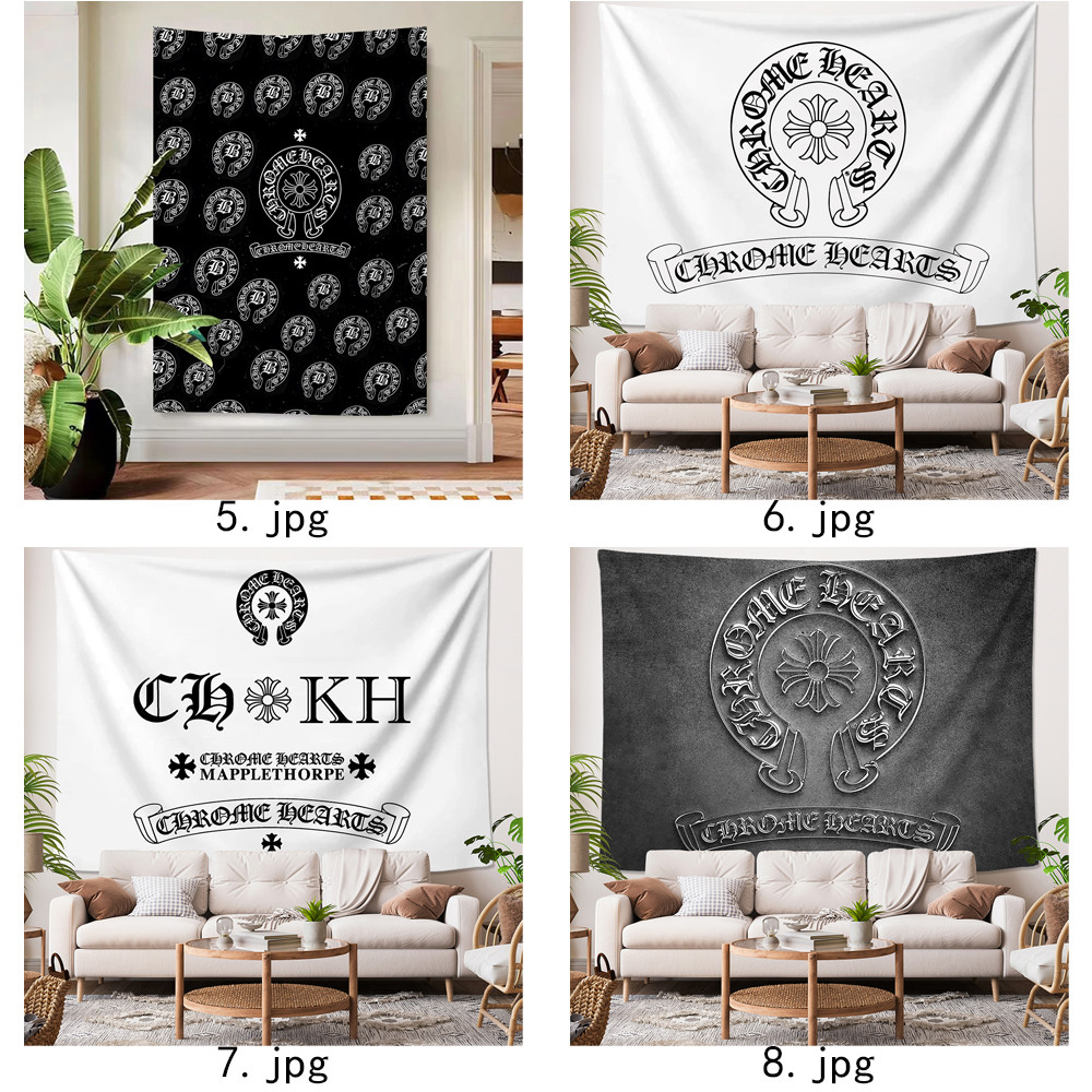 Tấm thảm treo tường Logo Chrome Hearts có kẹp Tấm thảm Polyester Trang trí nội thất