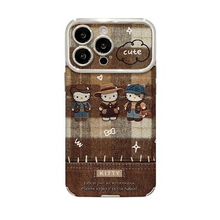 Dây buộc búp bê mèo Kt Thích hợp cho vỏ điện thoại 17promax iphone15 Cửa sổ mạ điện 16 Cảm giác cao cấp 14