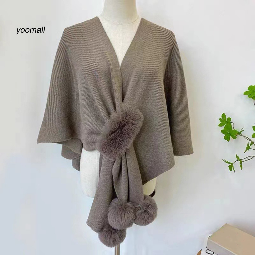 Khăn choàng áo khoác nữ cổ chữ V bóng sang trọng, ấm áp và đa năng