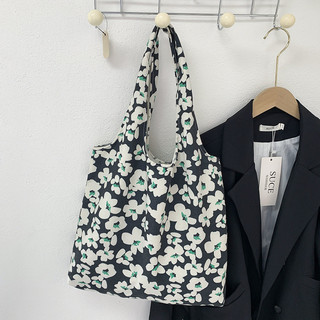 Phong cách Hàn Quốc cổ điển tranh sơn dầu nhỏ vải canvas vai tote túi vest dung tích lớn