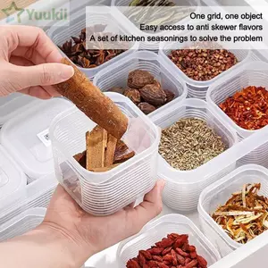 YUUKII 1 / 7 Chiếc Hộp Bảo Quản Tủ Lạnh, Có Nắp Nhựa Trasparent Crisper, Hộp Bảo Quản Nhà Bếp Kín Di Động Có Thể Xếp Chồng Lên Nhau Hộp Đựng Thực Phẩm
