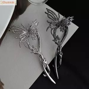 Kẹp Chuối OUSXA, Sử Dụng Hàng Ngày Thiết Kế Phong Cách Kẹp Tóc Hợp Kim Bướm, Mặt Sau Tấm Đầu Updos Kẹp Tóc Kích Thước Lớn Cho Nữ