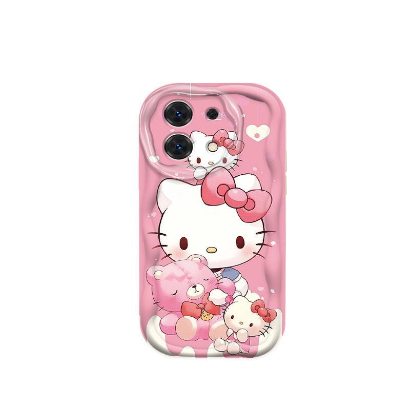 Ốp Silicon Hoạt Hình Cho Redmi Note 13 Pro 4G 5G POCO M6 Pro 4G Ốp Điện Thoại Mềm 3D Kem TPU Kitty Sinh Viên Ốp Lưng Chống Sốc