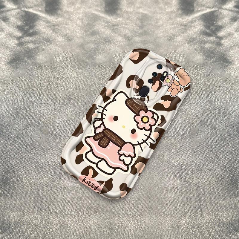 Ốp Silicon Hoạt Hình Cho OPPO A9 2020 A5 2020 Vỏ Điện Thoại Mềm Cầm Tay 3D TPU Da Báo In Hình Kitty Ốp Lưng Chống Sốc