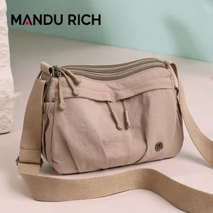 MANDU RICH Túi Messenger Nhiều Túi Nữ Túi Đeo Vai Nữ Chống Nước Phù Hợp Với Vai Nữ