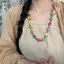 Mới Phong Cách Trung Quốc Nhiều Màu Sắc Gốm Hoa Vòng Cổ Nữ Retro Phong Cách Dân Tộc Đính Hạt Áo Len Dây Xích Niche Thiết Kế Tất Cả Trận Đấu Vòng Cổ