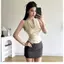 Retro Chấm Bi Dây Cổ Slanging Cổ Áo Vest Nữ Mùa Hè Phong Cách Mới Thiết Kế Ren Gợi Cảm Dây Không Tay Top