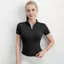 IFASIN Yoga Top, Áo thể thao nữ tay ngắn phía trước có khóa kéo, Áo sơ mi thể thao nữ có cổ đứng màu trơn nhẹ Seamed Paneling Áo sơ mi tập luyện mùa hè