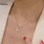 LUImo Sáng Bóng Bướm Nelace Tinh Tế Pha Lê Vàng Mặt Dây Chuyền Cổ Dây Xích Nelace Nữ Xương Đòn Dây Chuyền Tiệc Cưới Trang Sức Quà Tặng SBS