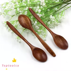 TOPTOOLCX Thìa Gỗ Tre Bộ Đồ Ăn Muỗng Cà Phê