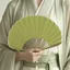 Quạt vỏ Mini QEARY, Quạt cầm tay gấp vải lanh Cotton khung tre, cổ điển với tua rua trang trí hình vỏ kiểu quạt cầm tay cổ điển
