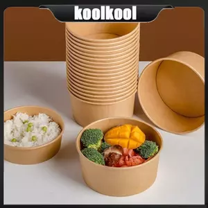 Kool Gói 10 Bát Giấy Kraft Đa Năng Có Nắp Thiết Kế An Toàn Và Di Động