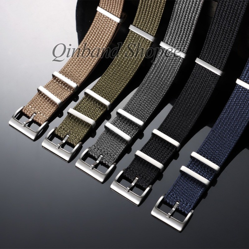 Vintage Nylon Vải NATO Dây Đeo Đồng Hồ 18 Mm 20 Mm 22 Mm Sọc Dệt Đồng Hồ Thể Thao Ngoài Trời Quân Sự Vòng Tay Cho Nam Nữ