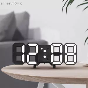 AA LED Digital Clo Tối Giản Phong Cách Hàn Quốc Để Bàn Treo Tường Màn Hình Hiển Thị Nhiệt Độ & Báo Động VN