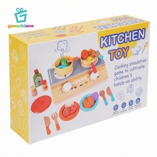 Gamchiano Giả Vờ Bếp Nấu Ăn Trẻ Em Để Bàn Bộ Đồ Chơi Nhà Bếp Bằng Gỗ Chơi Bếp Nhiều Màu Sắc Cho Trẻ Em