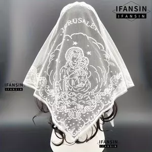 Khăn Ren IFANIN, Thêu Màu Trơn Foulard Bandana, Mỏng Rỗng Khăn Đầu Cho Nữ