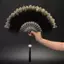 Quạt gấp lông vũ Lolita Nhật Bản Cô gái cổ tích ngọt ngào Dark Gothic Court Dance Hand Fan có mặt dây chuyền Quà tặng Trang trí tiệc cưới VN