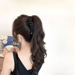 Hululu / Phong Cách Mới Tóc Giả Đuôi Ngựa Tóc Giả Chấm Bi Chuối Kẹp Khí Quyển Sóng Lớn Uốn Kẹp Tăng Âm Lượng Tóc Tóc Tóc Giả Đuôi Ngựa