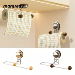 Giá đỡ giấy cuộn MARGREDY, Móc treo khăn giấy không đục lỗ treo tường, Cốc hút có thể tháo rời có thể tái sử dụng Giá đỡ giẻ kim loại Phụ kiện nhà bếp