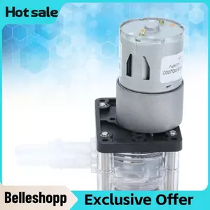 Belleshopp Máy bơm nhu động dòng chảy cao Asixxsix 500ml / phút Định lượng cho phòng thí nghiệm bể cá Chất lỏng vòng bi phân tích với ống silicon (12V)