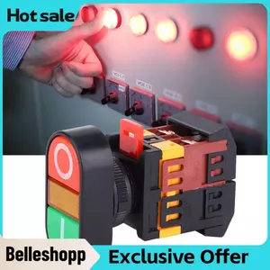 Belleshopp Công tắc nút nhấn LiebeWH có đèn LED Mạch đôi NoNC tạm thời để đáp ứng có thể định cấu hình (24V)