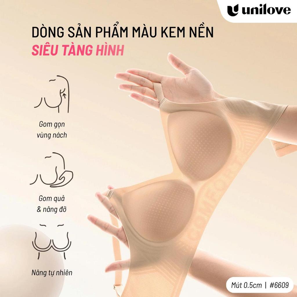 Bra Áo Lót Su Kem Nền Siêu Tàng Hình Thạch Jelly Nâng Ngực Chống Chảy Xệ Không Gọng Unilove 6609
