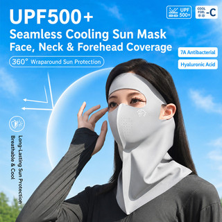 [COD] Khẩu trang chống nắng chất lụa băng che trán, kín cổ UPF500 chứa HA kháng khuẩn cấp 7A có lưới thoáng khí