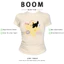 BOOM Áo Baby Tee Nữ Cotton Ôm Body-Áo Thun Ngắn Tay Y2K In Hình PhongCách Mùa Hè, Cổ Tròn Hàng Đầucách hàn quốc phong325