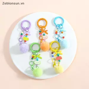 # HB # Creative Hairball Điện thoại di động Mặt dây chuyền đính cườm Diy Handmade Hairball Móc khóa Túi mặt dây chuyền hạt dễ thương Trang trí mặt dây chuyền.