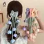 Lily Of The Valley & Tulips Floral Sccrunchie Hair Tie With Dangling Ribbon Accents - Phụ kiện tóc Ethereal dành cho nữ Mới