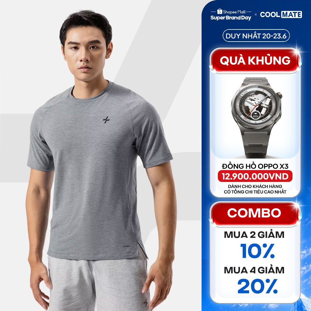 [MUA 4 GIẢM 20%]Áo thun nam thể thao tập Gym, Pickleball Training Comfort ExDry thoáng khí, thấm hút tốt Coolmate