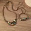 AqToCna 2 Cái / bộ Nhiều Lớp Vintage Hạt Gỗ Mặt Dây Chuyền Da Đính Hạt Dệt Cầu Nguyện Nelace & Vòng Tay Trang Sức Thời Trang Quà Tặng AqToCna