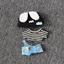 10Cm Quần Áo Cho Bé 10Cm Cotton Búp Bê Sọc Áo Thun Denim Quần Áo Con Chó Con Nón Búp Bê Thay Thế Quần Áo