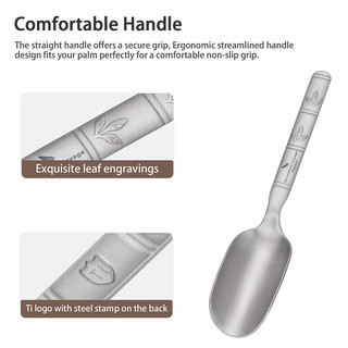 Boundless Voyage Titan Muỗng Trà Tay Cầm Dài Siêu Nhẹ Muỗng Cà Phê Di Động Lá Rời Thìa Trà Cho Cắm Trại Nhà Bếp