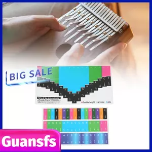 Guansfs 2 loại nhãn dán thang âm Kalimba đầy màu sắc cho ngón tay cái đàn piano phím nhạc trang trí cho người mới bắt đầu (đàn piano phổ thông 17 giai điệu)